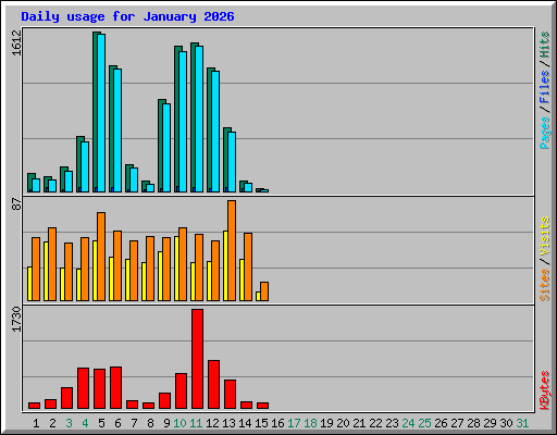 Daily usage for January 2026